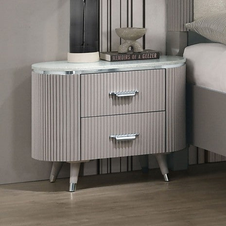 Furniture of America Aldridge Light Gray Contemporary Nightstand Model FM7243GY-N