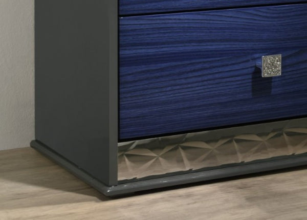 Furniture of America Hartlepool Ash Gray/Indigo Blue Glam Nightstand Model FM7250BL-N