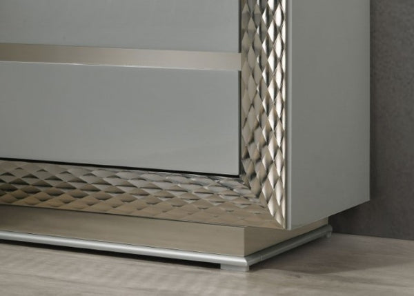 Furniture of America Ventnor Gray Glam Nightstand Model FM7251GY-N