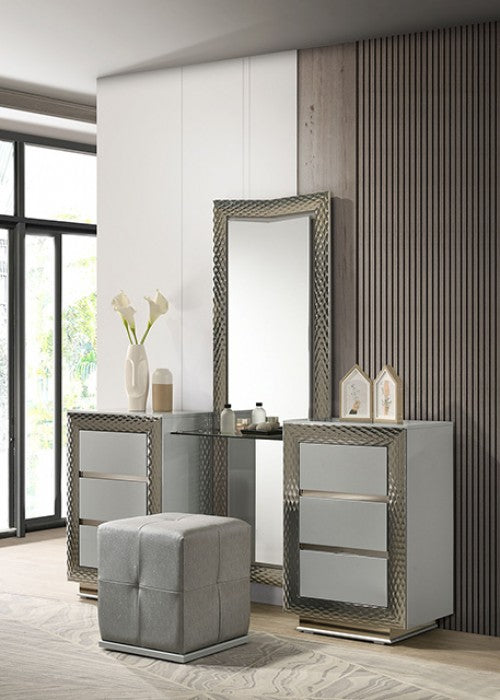 Furniture of America Ventnor Gray Glam Vanity Set Model FM7251GY-V-SET