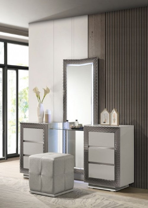 Furniture of America Ventnor Gray Glam Vanity Set Model FM7251GY-V-SET