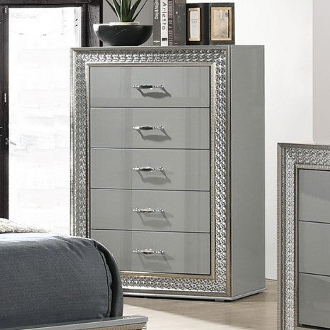 Furniture of America Cassiopeia Metallic Gray Glam Chest Model FM7253GY-C