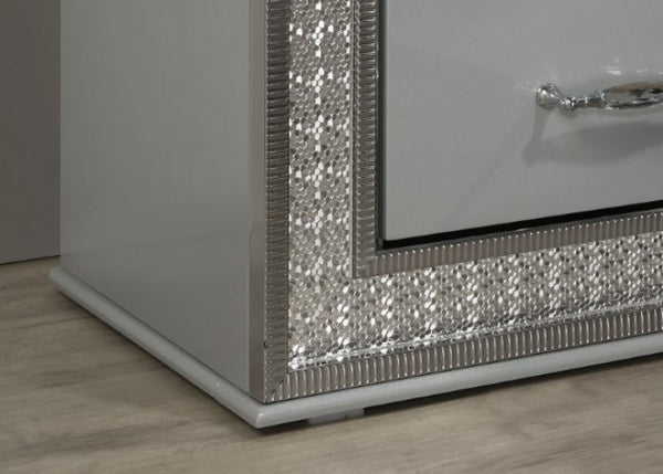 Furniture of America Cassiopeia Metallic Gray Glam Nightstand Model FM7253GY-N