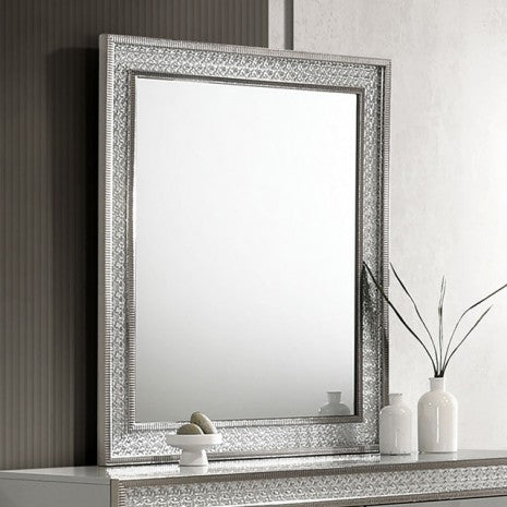 Furniture of America Cassiopeia Metallic Gray Glam Rect Mirror Model FM7254GY-M