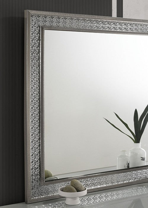 Furniture of America Cassiopeia Metallic Gray Glam Rect Mirror Model FM7254GY-M