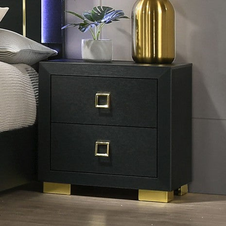 Furniture of America Latimer Black Contemporary Nightstand Model FM7270BK-N