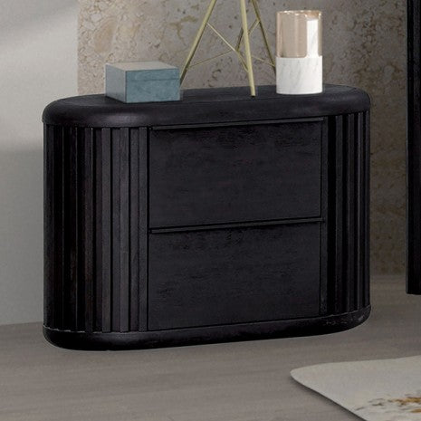 Furniture of America Hildesheim Black Modern Contemporary 2 Drawer Nightstand Model FM73000BK-N1