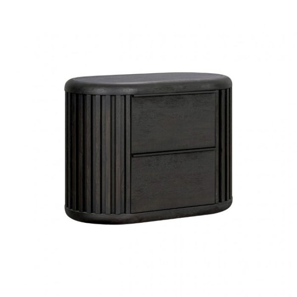 Furniture of America Hildesheim Black Modern Contemporary 2 Drawer Nightstand Model FM73000BK-N1