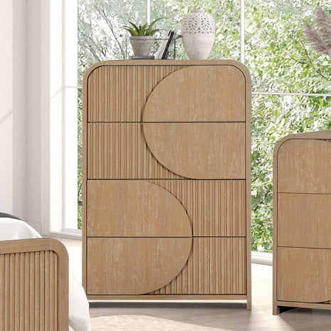 Furniture of America Tangentry Natural Modern 4 Drawer Chest Model FM73001NT-C