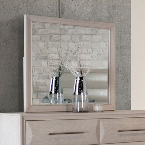 Furniture of America Hinwitz White Oak Transitional Mirror Model FM7399WH-M