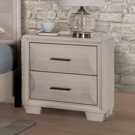 Furniture of America Hinwitz White Oak Transitional Night Stand Model FM7399WH-N