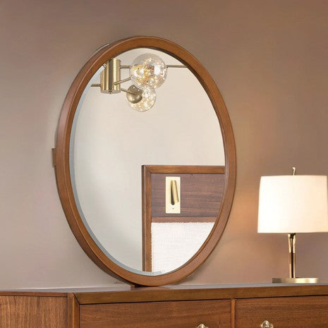 Furniture of America Hepburne Walnut Mid-Century Modern Mirror Model FM74000WN-M
