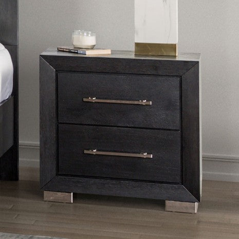 Furniture of America Ashbourne Black Contemporary Night Stand W/ Usb Model FM7415BK-N