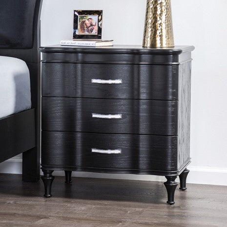 Furniture of America Melodi Parc Black Glam Night Stand Model FM7416BK-N