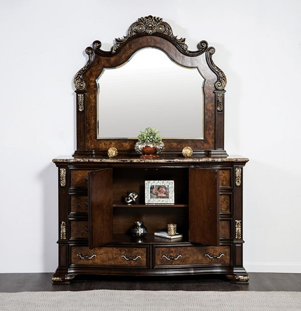 Furniture of America Aquilina Dark Cherry/Oak Traditional Dresser Model FM7422CH-D