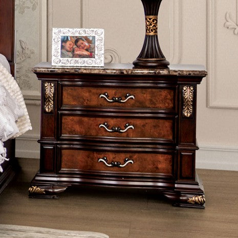 Furniture of America Aquilina Dark Cherry/Oak Traditional Night Stand, Usb Model FM7422CH-N