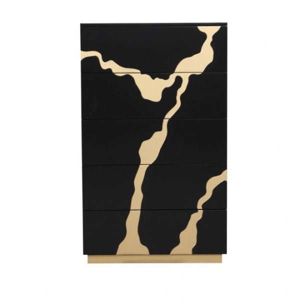 Furniture of America Goldsberg Black/Gold Contemporary Chest Model FM7425BK-C