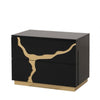 Furniture of America Goldsberg Black/Gold Contemporary Nightstand Model FM7425BK-N