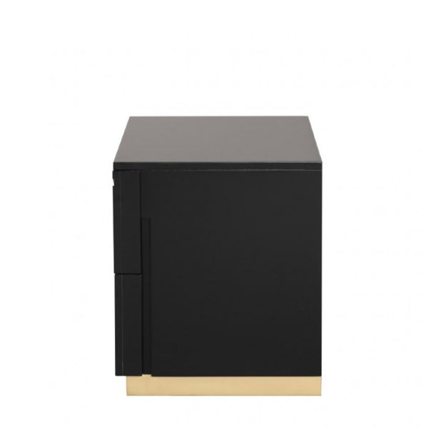 Furniture of America Goldsberg Black/Gold Contemporary Nightstand Model FM7425BK-N