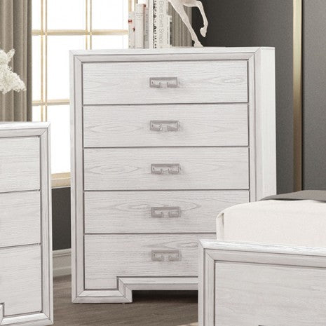 Furniture of America Basilone Rustic White Transitional Chest Model FM7440WH-C