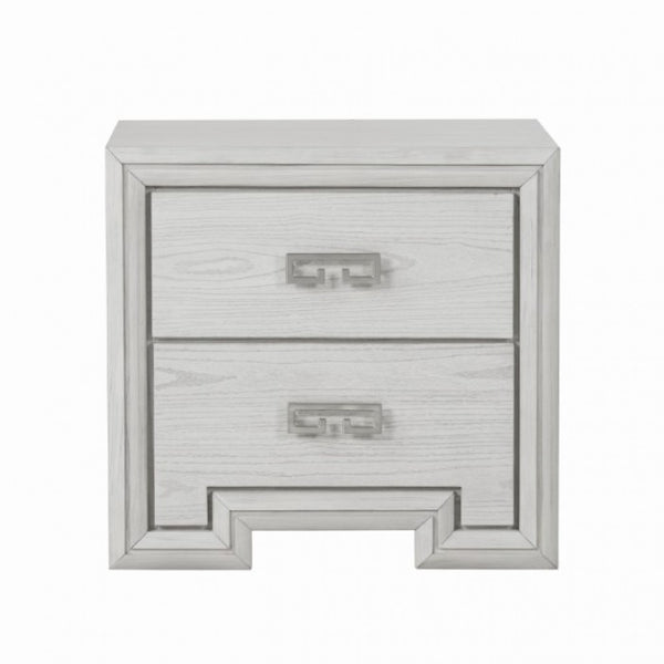 Furniture of America Basilone Rustic White Transitional Nightstand Model FM7440WH-N