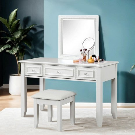 Furniture of America Naucalpan White Traditional Vanity W/ Stool Model FM7456WH-V-SET