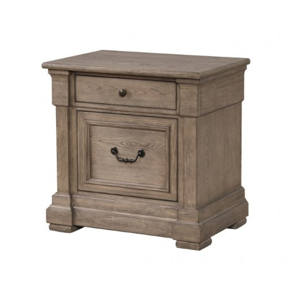 Furniture of America Sheringham Weathered Gray Transitional Nightstand Model FM7701BR-N