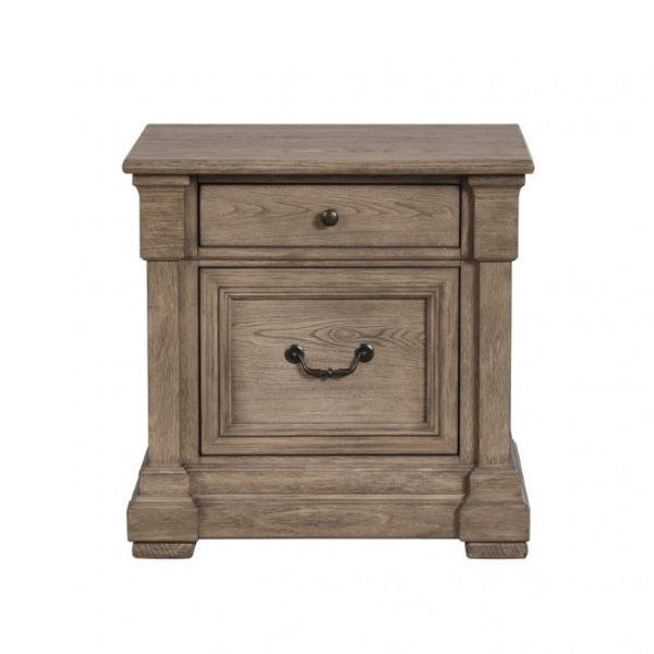 Furniture of America Sheringham Weathered Gray Transitional Nightstand Model FM7701BR-N