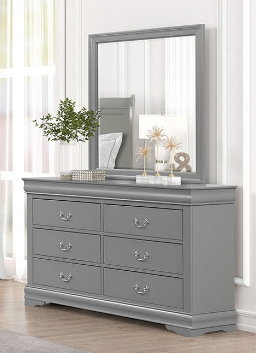 Furniture of America Louis Philippe Gray Transitional Mirror Model FM7866GY-M