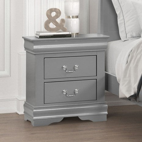 Furniture of America Louis Philippe Gray Transitional Night Stand Model FM7866GY-N