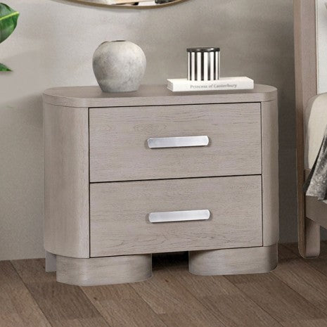 Furniture of America Pocatello White Oak Modern Contemporary Nightstand Model FM79010AK-N