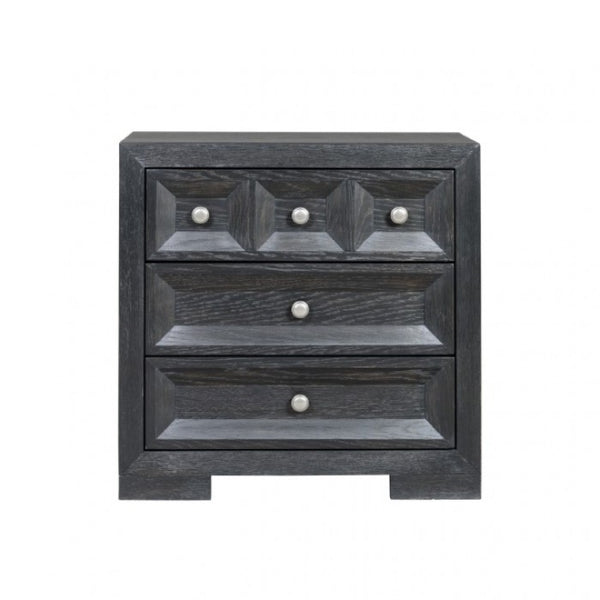 Furniture of America Hatton Cross Weathered Black Modern Classic Nightstand Model FM79011BK-N