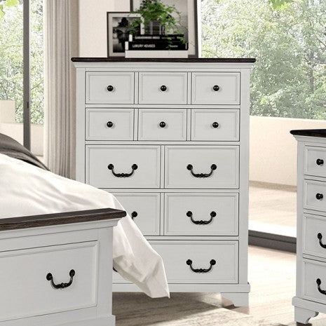 Furniture of America Hampstead White/Dark Brown Modern Farmhouse Chest Model FM79014WH-C