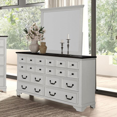 Furniture of America Hampstead White/Dark Brown Modern Farmhouse Dresser Model FM79014WH-D