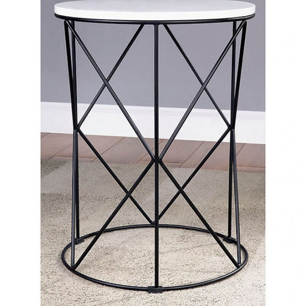 Furniture of America Madyson White/Black Transitional 3 Pc. Nesting Table Model FOA-AC340WH-3A