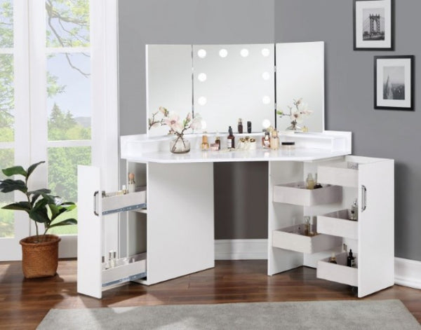 Furniture of America Lorybelle White Glam Vanity Model FOA-DK5134WH-PK