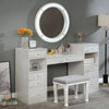 Furniture of America Yasmine Luminous White Glam Vanity Set Model FOA-DK5683WH-PK