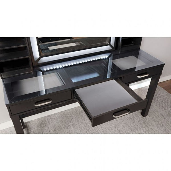 Furniture of America Stephanie Obsidian Gray Glam Vanity Set Model FOA-DK5685DG-PK
