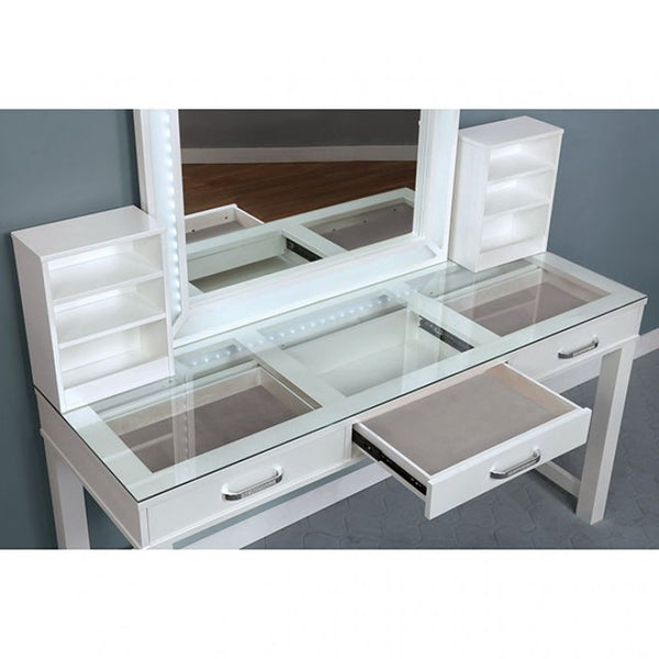 Furniture of America Stephanie Luminous White Glam Vanity Set Model FOA-DK5685WH-PK