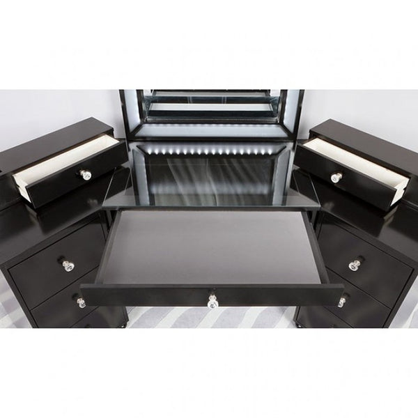 Furniture of America Tracie Obsidian Gray Glam Vanity Set Model FOA-DK5686DG-PK