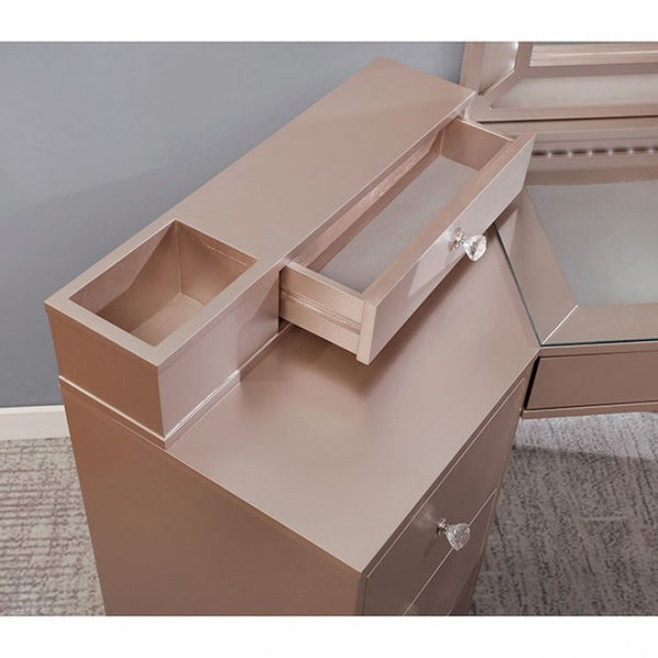 Furniture of America Tracie Tiffany Blush Glam Vanity Set Model FOA-DK5686PK-PK