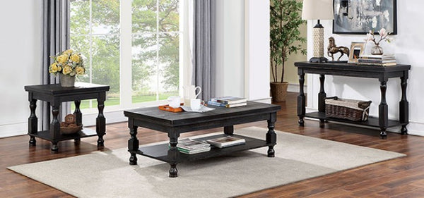 Furniture of America Calandra Antique Black Rustic Sofa Table Model FOA4908BK-S