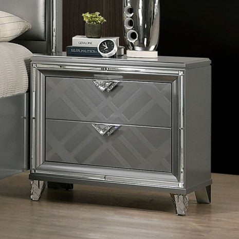 Furniture of America Emmeline Silver Contemporary Night Stand Model FOA7147N