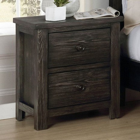 Furniture of America Regensburg Dark Gray Rustic Night Stand Model FOA7169N