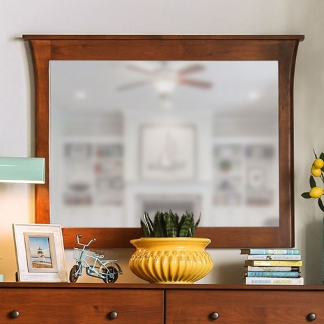 Furniture of America Keizer Dark Cherry Mid-Century Modern Mirror Model FOA7603M