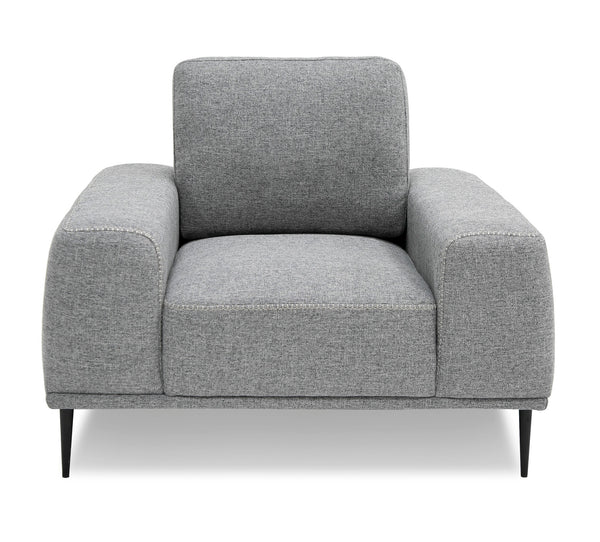 Divani Casa Fonda Modern Grey Fabric Chair Model VGMB-2123-CHR-GRY