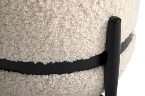 Divani Casa Fouston Contemporary White Sherpa Pouf Model VGODZW-20156-WHT-OTT