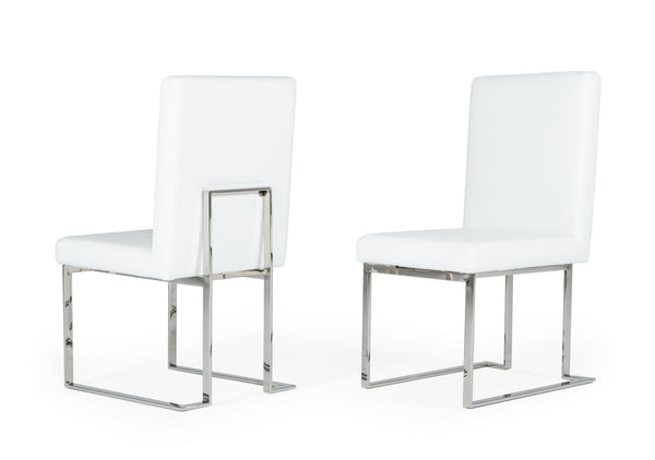 Modrest Fowler Modern White Leatherette Dining Chair Set Of 2 Model VGVCB8866-WHT