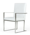 Modrest Fowler Modern White Eco Leather Dining Armchair Model VGVCB8866A-WHT