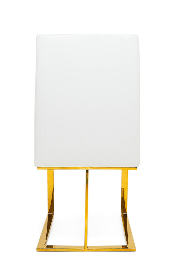 Modrest Frankie Contemporary White & Gold Dining Chair Model VGGAGA-6917CH-WHT